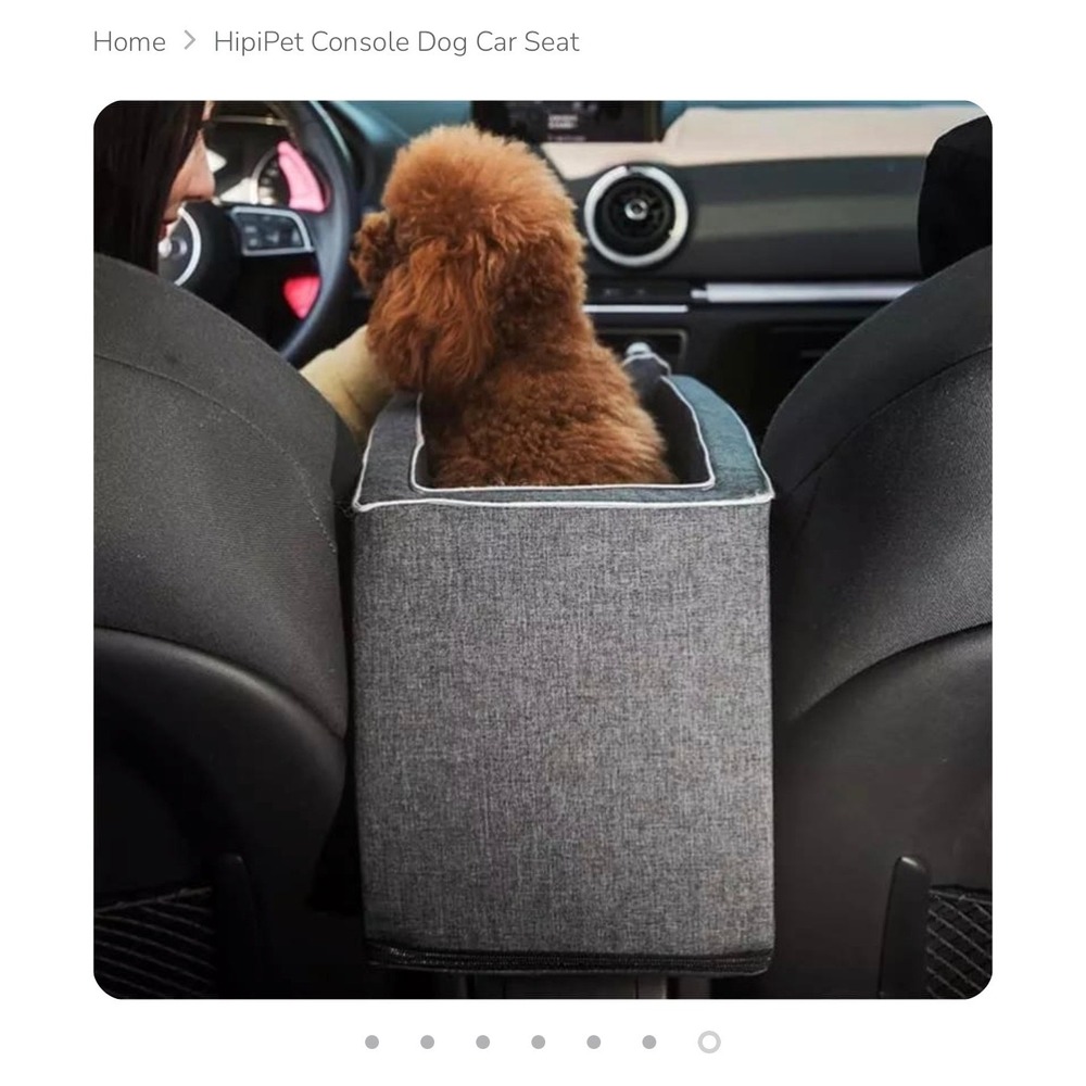 Pawroll Hipi Pet Console Dog Car Seat‎ Small Pet Carrier Grey Travel Booster Bed - Picture 7 of 9
